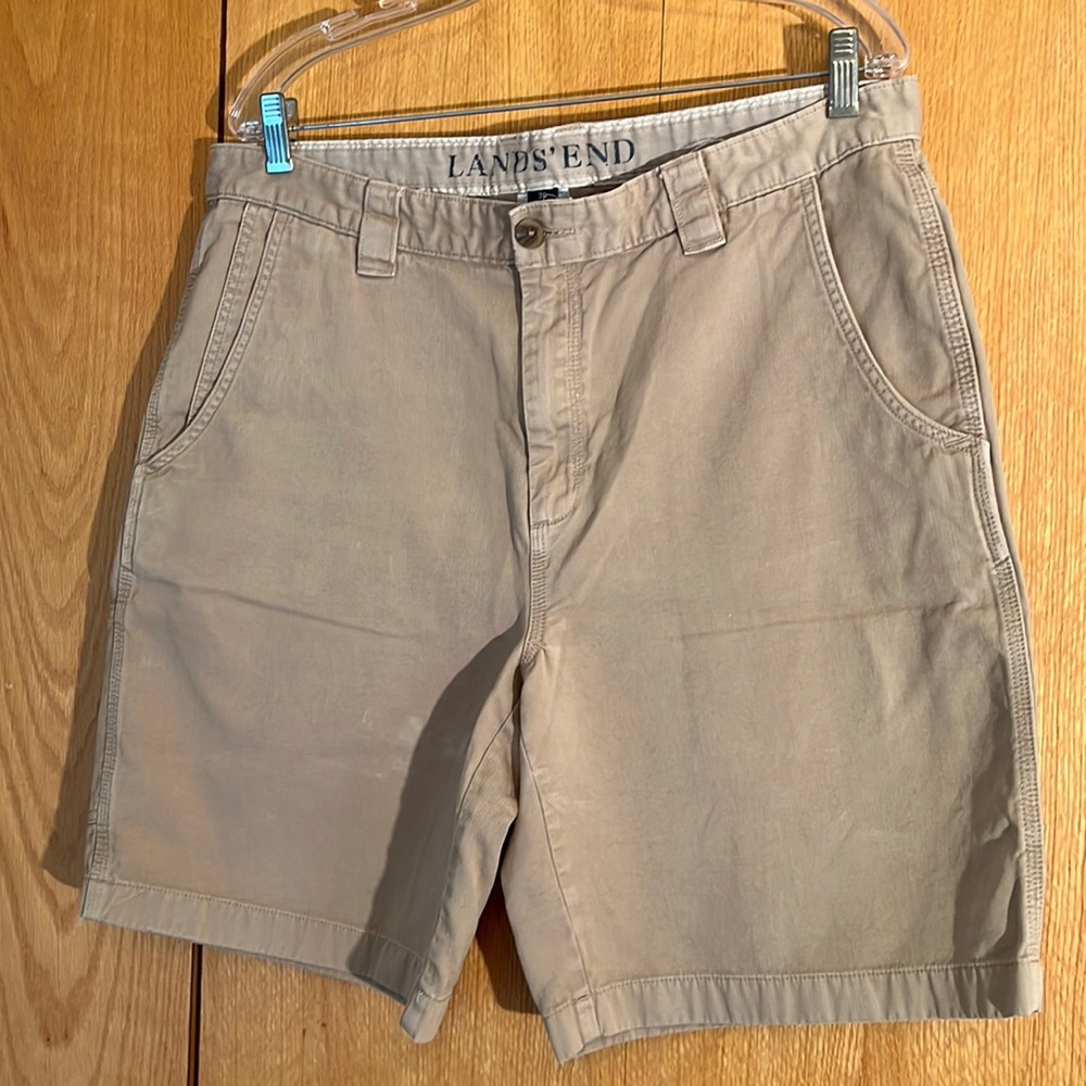 Lands’ End 36 x 9” inseam rugged ripstop cotton canvas cargo shorts VGUC
